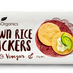 Ceres Organics Organic Brown Rice Crackers Sea Salt & Vinegar 115g