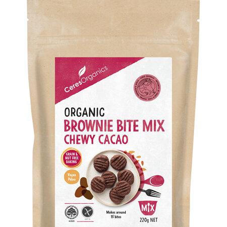 Ceres Organics Organic Brownie Bite Mix Chewy Cacao 220g