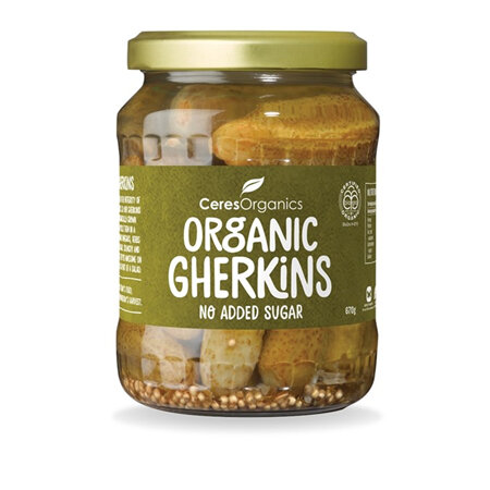Ceres Organics Organic Gherkins No Added Sugar 670g