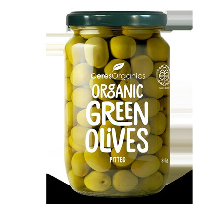 Ceres Organics Organic Green Olives Pitted 315g