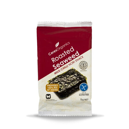 Ceres Organics Organic Roasted Seaweed Mild Chilli Nori Snack 5g