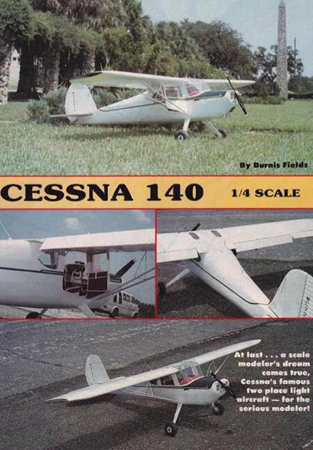 Cessna 140 Plan 96' Span 90 Size by Burnis Fields