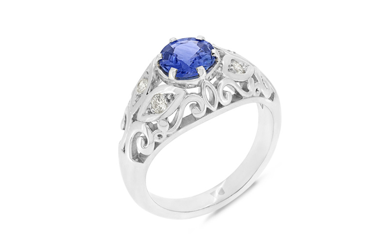 Ceylon Sapphire Diamond Ring