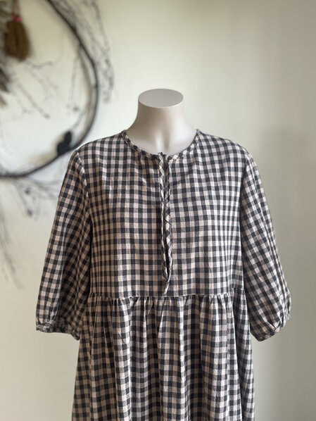 Charcoal gingham Bobby dress