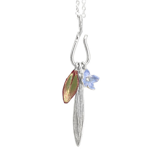 charm holder flowers leaves flax hebe changeable pendant handmade nz jewellery