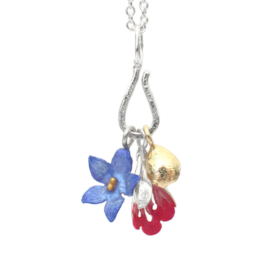 charm holder lilygriffin nz bluebell flower puriri pink blue gold honey drop
