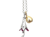 charm necklace pendant minimal solid gold fuchsia sterling silver lilygriffin
