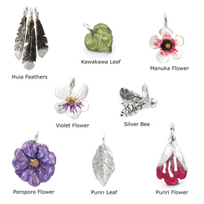 charms selection leaves flowers flora bee feathers sterling silver lily griffin