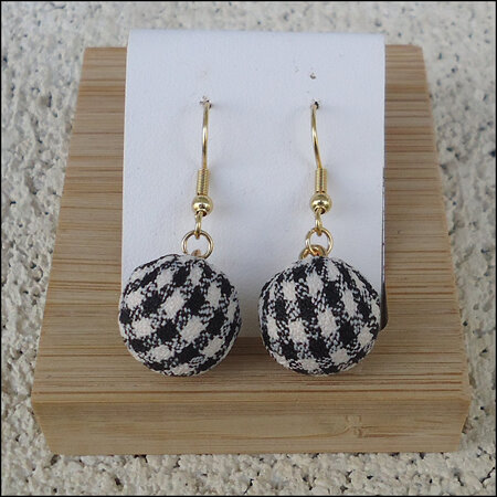 Checkered Earrings - Black