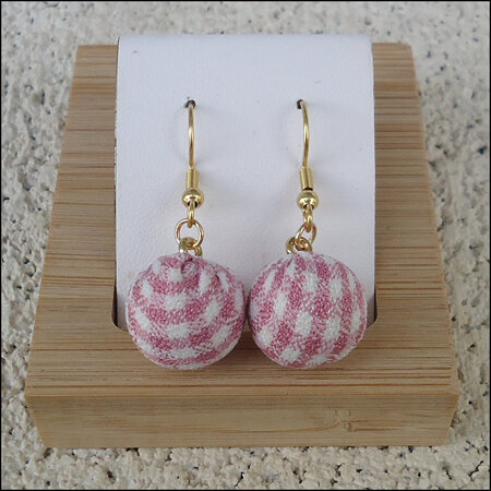 Checkered Earrings - Light Pink