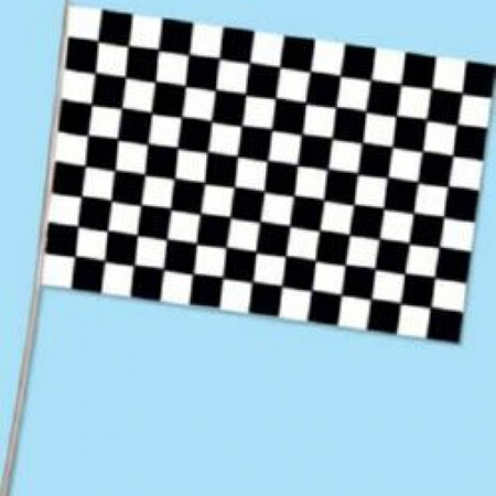 Checkered flag - plastic 28cm x 42 cm