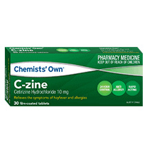 CHEMISTS' OWN C ZINE 10MG TABLETS 30 PACK