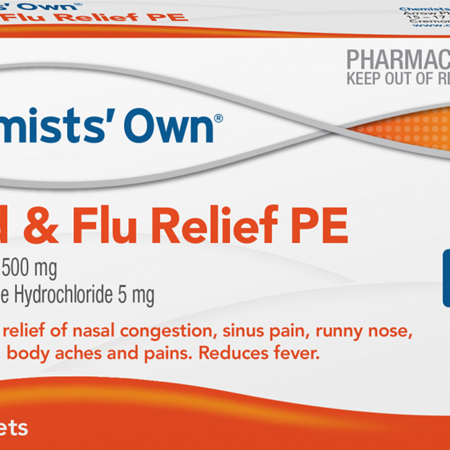 Chemists' Own Cold and Flu PE Tablets, 24 Pack