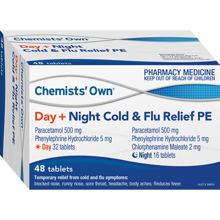 CHEMIST's OWN COLD & FLU DAY/NIGHT PE 48 TABLETS