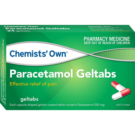 Chemists' Own Paracetamol 500mg Gel Tablets 24 Pack