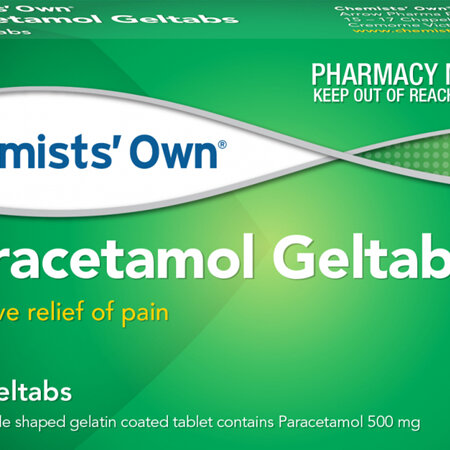 Chemists' Own Paracetamol 500mg Gel Tablets 48 Pack