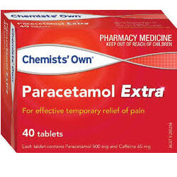 Chemists' Own Paracetamol Extra 500mg/65mg Tablets 40 pack