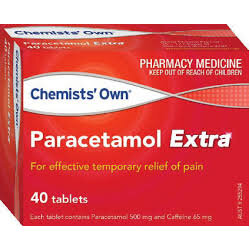 Chemists' Own Paracetamol Extra 500mg/65mg Tablets 40 pack
