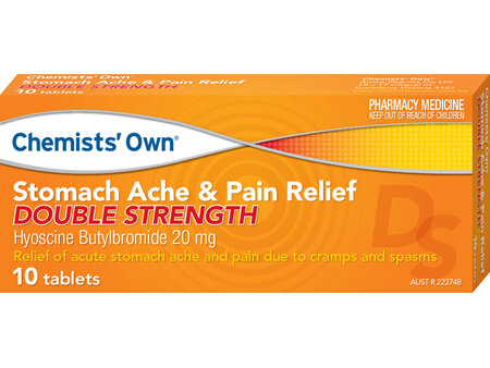 Chemists' Own Stomach Ache & Pain Relief Double Strength 10 tabs