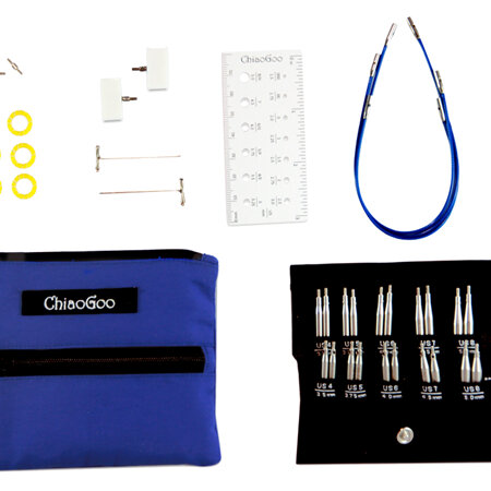 ChiaoGoo Twist Blue Shorties - SMALL (S) Interchangeable Set 5cm & 8cm (2' & 3') Tips