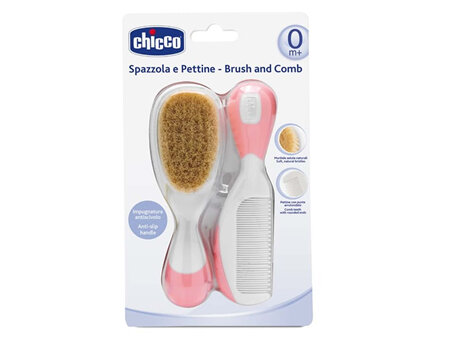Chicco Brush & Comb Set - Pink