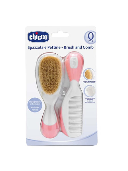 Chicco Brush & Comb Set - Pink