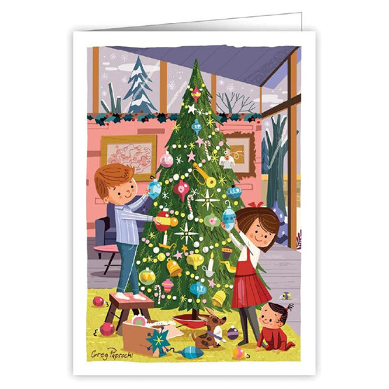 Children Decorating the Tree Christmas Card by Quire Publishing