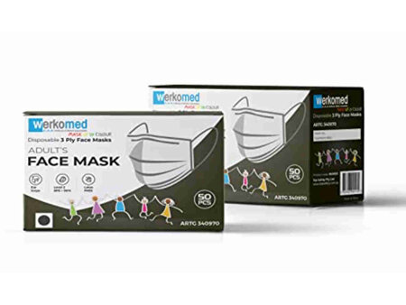Children's Disposable Face Mask Black 50Pk