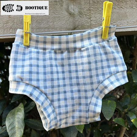 Childrens Underwear – Blue Gingham - Size 5