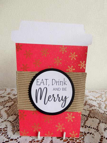 Christmas Coffee Gift Card Holder - Eat, Drink And Be Merry