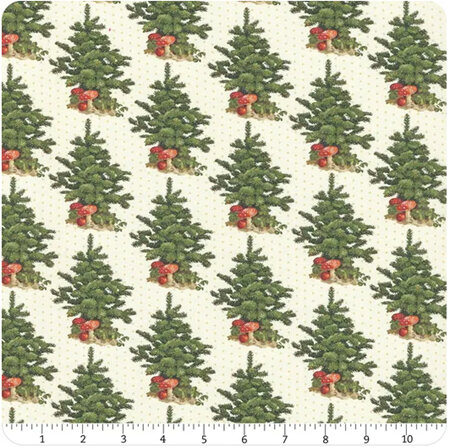 Christmas Faire Trees and Dots Cream 7393-22
