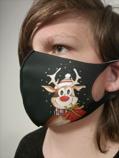 ***CHRISTMAS LIMITED EDITION MASKS**** Reindeer With Gift Washable Mask