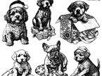 Christmas Pups IOD Stamp