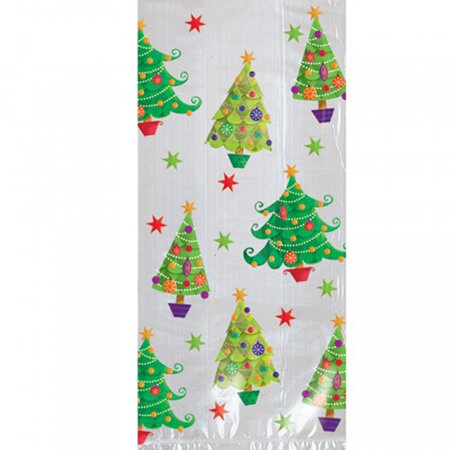 Christmas Tree design cellophane bags - 20 pack (large size)