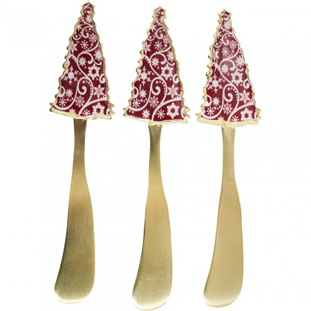 CHRISTMAS TREE RED SPREADER SET OF 3