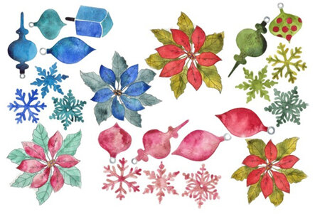 Christmas - Watercolour Roycyled Decoupage Paper