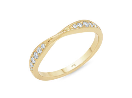 Cinched Diamond Set Wedding Ring