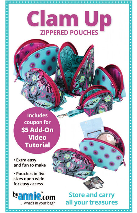 Clam Up Zipper Pouches Pattern