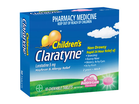 Claratyne Childrens Chewable Bubblegum 10 Tablets