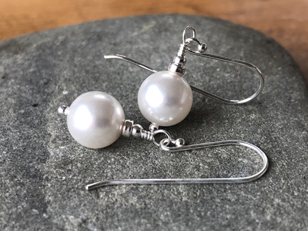 Classic earrings - 10mm Swarovski Crystal Pearl in white