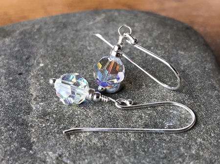 Classic earrings - 8mm Swarovski Round Crystal in crystal AB