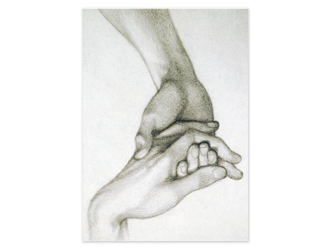 Classics Hand Of Dante Card (Blank) art pencil drawing clasped hands