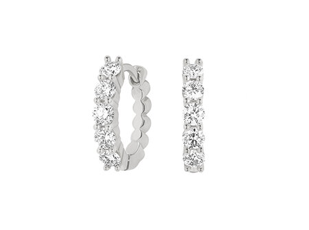 Claw Set Diamond Huggie Earrings
