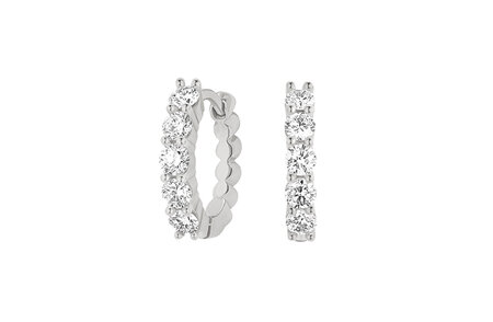 Claw Set Diamond Huggie Earrings