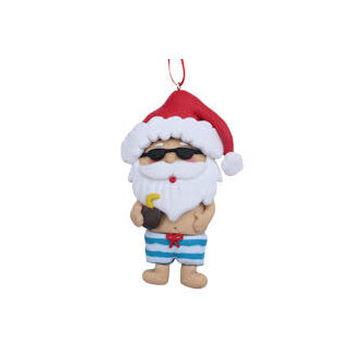 Claydough hanging decoration - Santa in a swimsuit