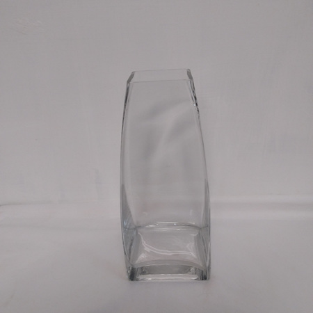 Clear Glass square taper vase G8141