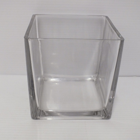 Clear Glass square vase G8454