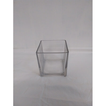Clear Glass square vase G8454