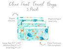 Clear Travel Bag 3-Pack: Ocean Life Bumkins