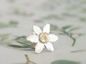 clematis flower silver solid gold wedding lapel pin brooch lily griffin nz